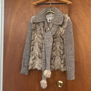 Beautiful sweater and fur jacket